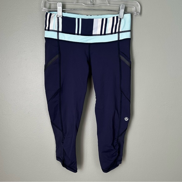 Lululemon run a marathon crop blue purple size‎ 4 - Picture 3 of 15